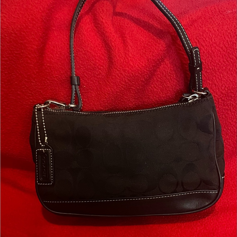 Coach Vintage Hampton Y2K 2001 Black Signature Jacquard Mini Handbag. EUC - Picture 1 of 6